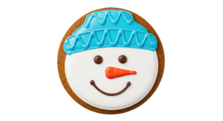 Isolated Snowman Decorated Cookie