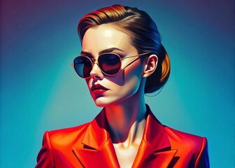 Stylish Young Woman in Sunglasses - Fashion Portrait Photography