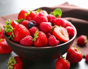 strawberries and blueberries
