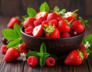 strawberries in a bowl