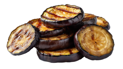 I did not find any low quality image of Grilled sliced eggplant, transparency background
