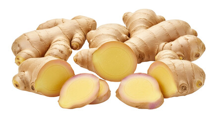 Isolated Fresh Ginger Root