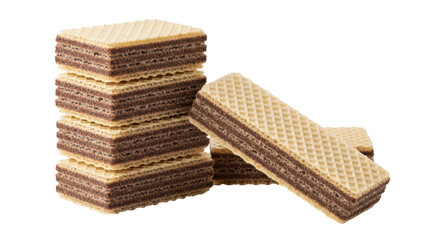 Isolated Stack of Chocolate Wafers