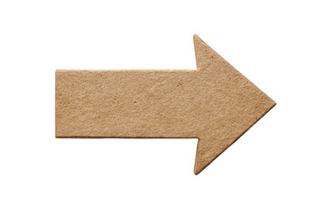 Obraz premium Beige cardboard arrow, pointing right