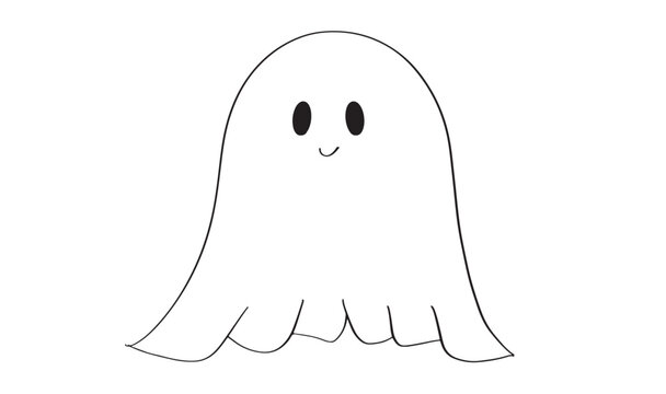 Ghost happy halloween character costume icon pretty beautiful ghost happy halloween day 31st happy halloween day october month ghost evil object face horror autumn season fun evil spooky black color 