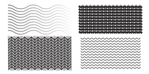 Waves line set. Wave ornament pattern. Set of wavy zigzag lines. Wave thin line background. Vector zigzag and wavy horizontal underline. Vector