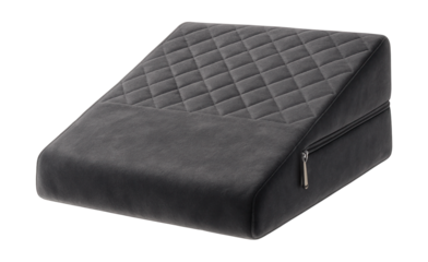 Wedge pillow with an adjustable incline, providing comfortable back support in a private home theater.