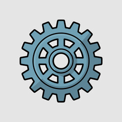 Flat Illustration of Interlocking Gear Mechanism