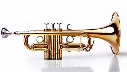Fototapeta premium golden trumpet isolated on white background