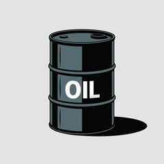 Black Oil Container in a Clean Illustration