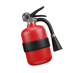 Naklejka premium 3D fire extinguisher icon. For emergency, safety, and firefighting concepts. Isolated on transparent background, png