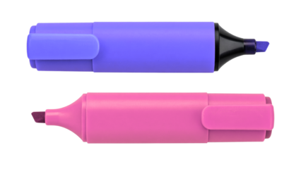 Colourful highlighter pen isolated on transparent background, perfect for adding a touch of color to your designs
