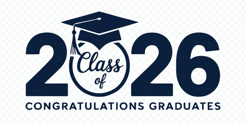 class of 2026 graduation announcement graphic with cap and tassel and congratulations message for graduates
