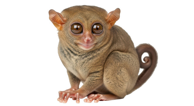Isolated Tarsier Facing Forward