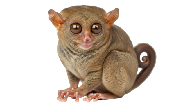 Isolated Tarsier Facing Forward