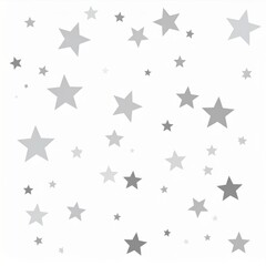 Obraz premium Scattered Grey Stars on White Background