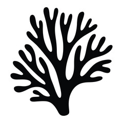 Obraz premium Coral Logo Template Silhouette, Vector, Illustration, Outline, Line Art, Icon, Logo, White Background.