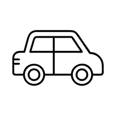 Outline drawing of a car for transportation vector illustration and car design element with wheels and frame