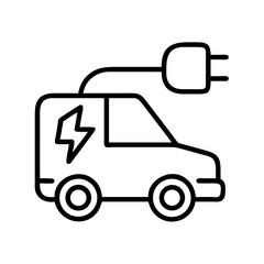 Electric vehicle charging station icon vector illustration for ev car and sustainable transport future