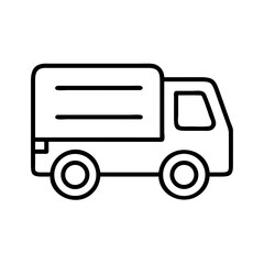 Delivery truck icon vector illustration, shipping and logistics service outline design for web and print