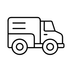 Delivery truck icon vector illustration, logistics vehicle, shipping service, cargo van, transport icon