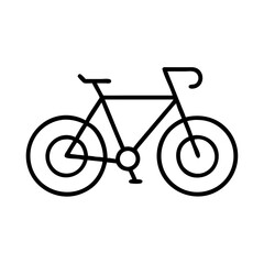 Obraz premium Bicycle icon vector illustration, road bike outline drawing for cycling infographics and design needs