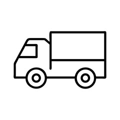 Outline drawing of a delivery truck for logistics and transportation services vector illustration