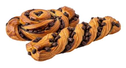 Isolated Chocolate Twist Pastries