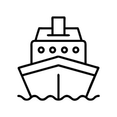 Cruise ship vector icon, ocean liner illustration, travel and vacation concept, sea transport design element