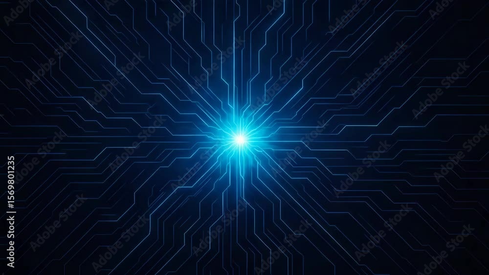 Aufkleber abstract digital technology background featuring intricate circuit patterns and glowing blue light e
