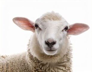 Fototapeta premium white fluffy sheep isolated on white background