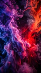 Fototapeta premium Abstract Colorful Smoke Patterns on Black Background