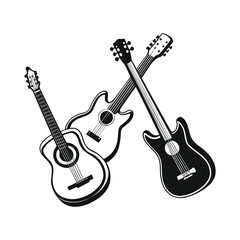 Fototapeta premium Guitar Icon – Acoustic or Electric Musical Instrument Vector Illustration