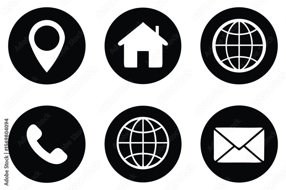 Poster a vector set of web communication icons for business website design.