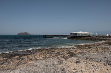 Playa de las Agujas con vistas a la Isla de Lobos, Corralejo, Fuerteventura 