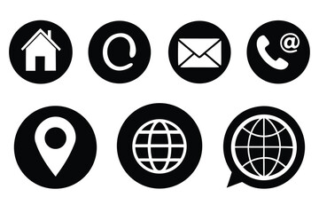 Vector web icon set featuring global internet communication symbols for business and technology