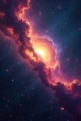 Breathtaking Nebula Vista Cosmic Dust and Gas Swirl in Intricate Patterns Against Distant Galaxies, a Stunning View of the Vast Universe