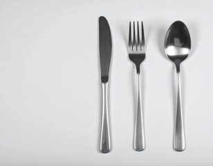 Silverware Set on White Background