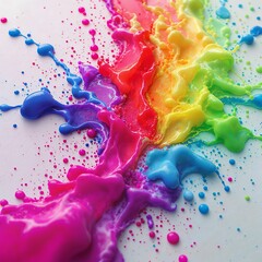 colorful paint splashes isolated