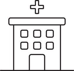 Hospital building icon template color editable. hospital building symbol vector illustration for graphic and web design
