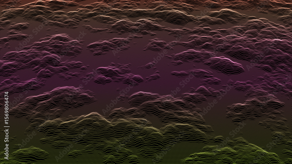 Poster abstract dot cloud computing retro style background with space