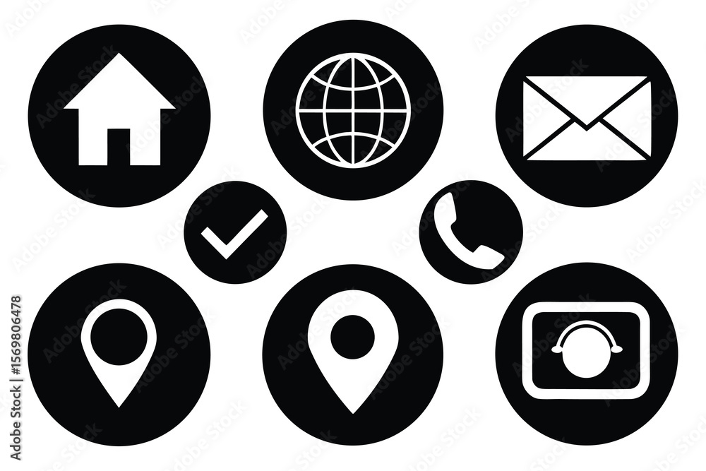 Poster a versatile collection of web design vector icons for internet communication and business illustrati