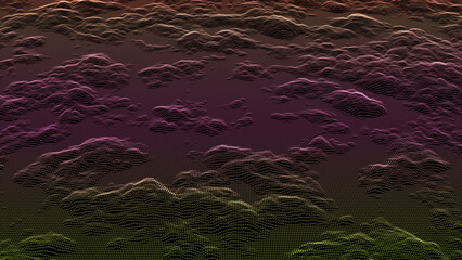 abstract dot cloud computing retro style background with space
