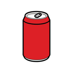 A red soda can icon vector illustration
