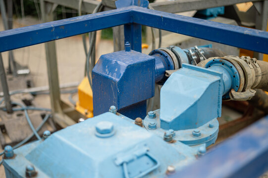 Modern street sater pump on a hot summer day