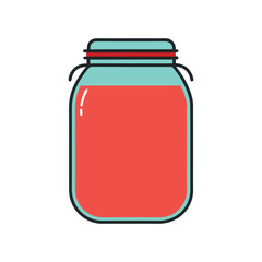 Mason jar vector colorful art illustration
