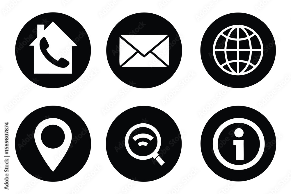 Aufkleber here's a vectorized set of web design icons featuring mail, button, and contact symbols for internet