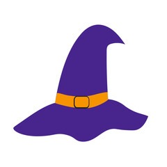Witch hat. Vector element for Halloween holiday.