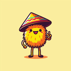 vector style cute unique undead monster mascot illustration