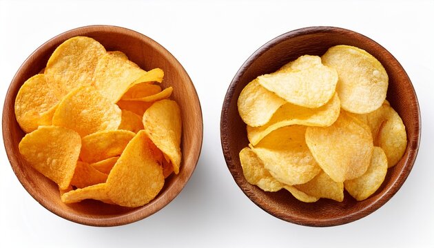 bowl of chips isolated on transparent and white background